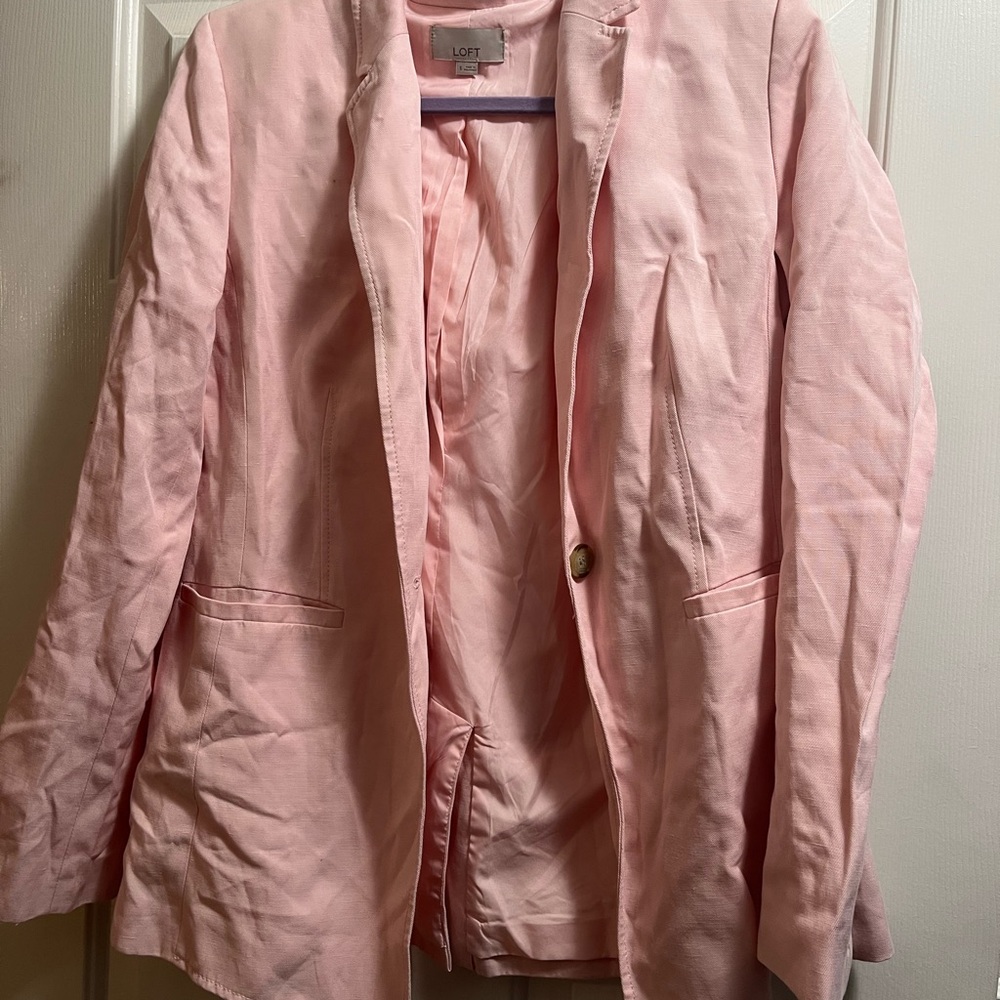 LOFT Pink Blazer Lightweight Suit Jacket